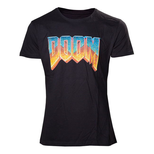 DOOM Men's Classic Vintage Logo T-Shirt, Extra Extra Large, Black (TS240005DOO-2XL)