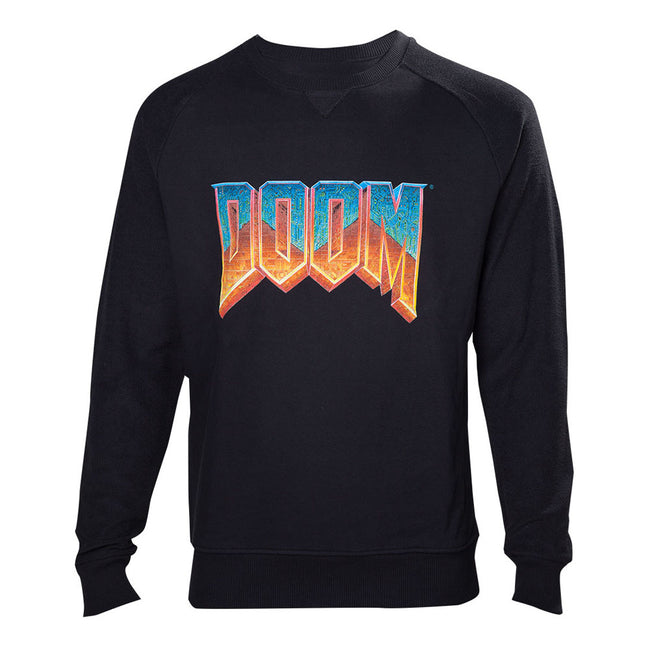 DOOM Men's Vintage Logo Sweater, Extra Extra Large, Black (SW240001DOO-2XL)