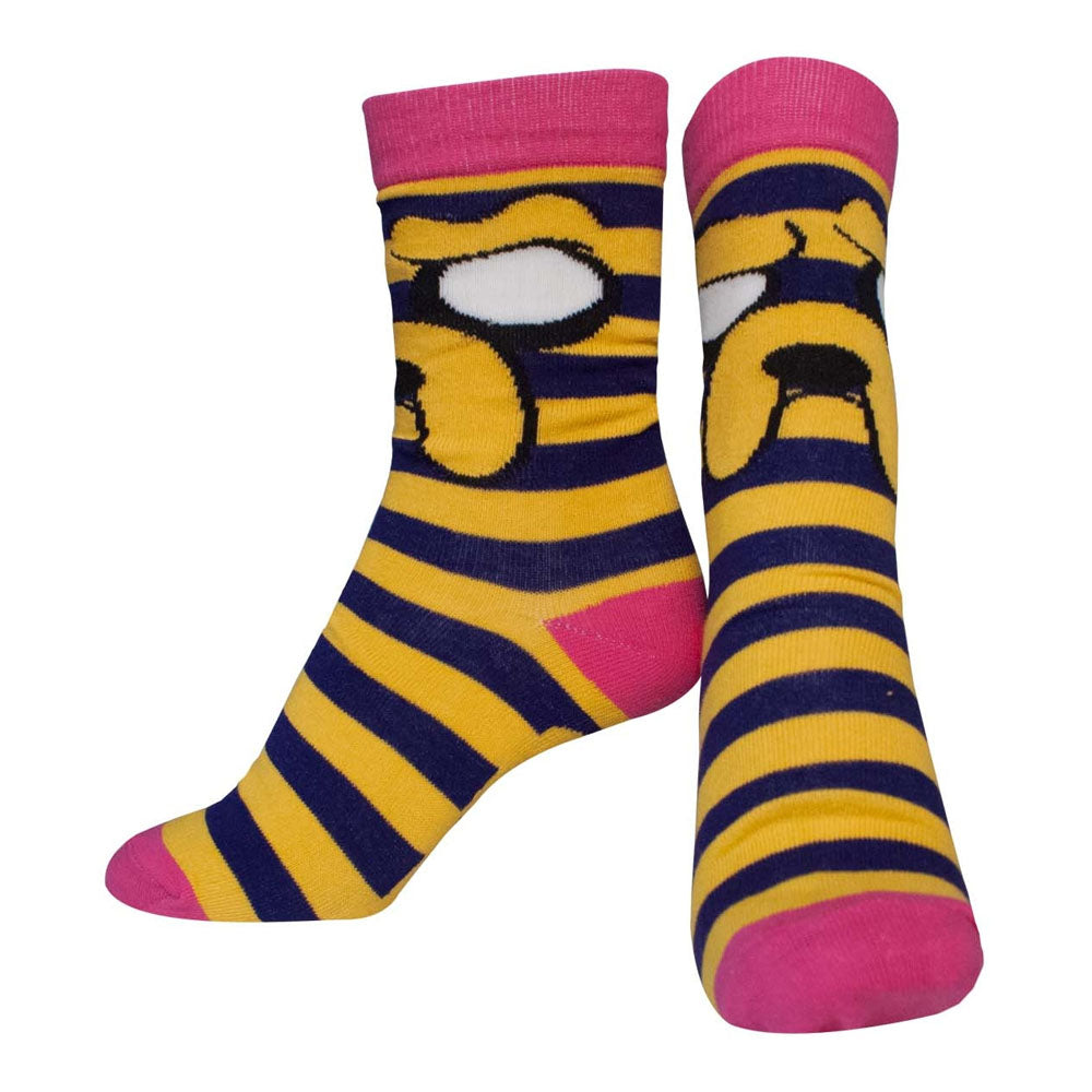ADVENTURE TIME Female Jake with Striped Pattern Crew Socks