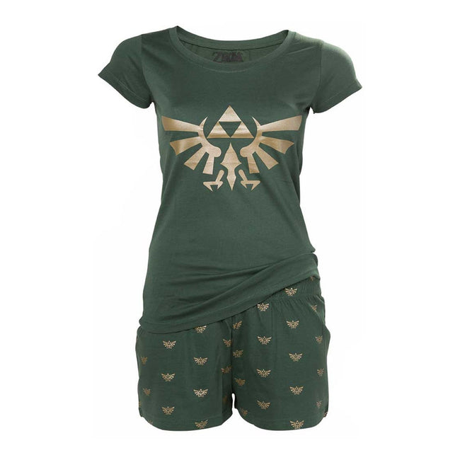 NINTENDO Legend of Zelda Women's Hyrule Royal Crest Shortama Nightwear Set