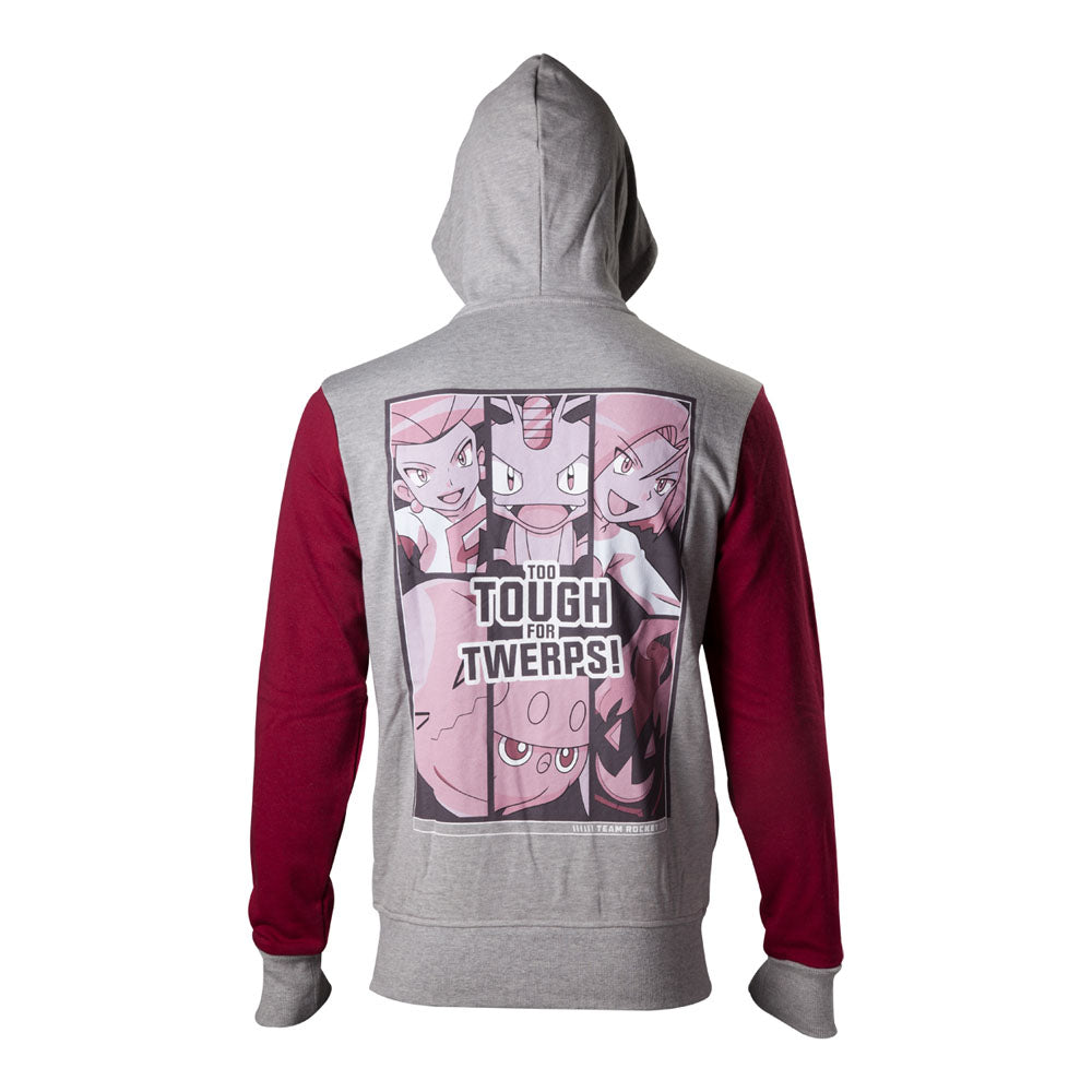 POKEMON Team Rocket 'Too Tough for Twerps' Full Length Zipper Hoodie