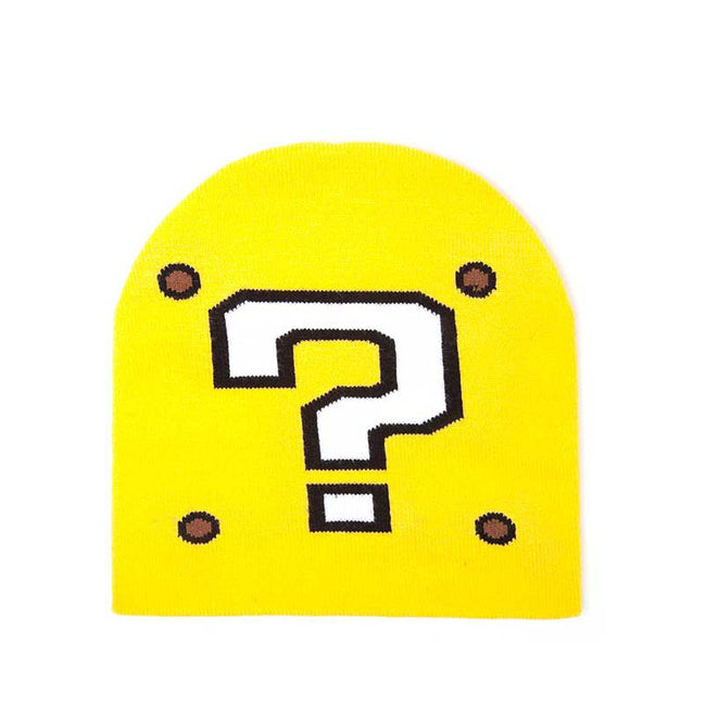 NINTENDO Super Mario Bros. Question Mark Cuffless Beanie, One Size, Yellow (KC170203NTN)