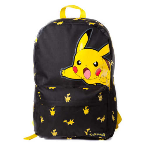 POKEMON Big Pikachu Print Backpack, Black/Yellow