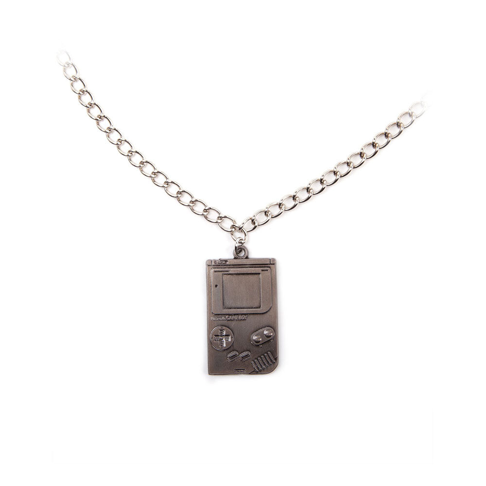 NINTENDO Super Original Gameboy Metal Twisted Link Chain Pendant Necklace, One Size, Silver (JE101312NTN)