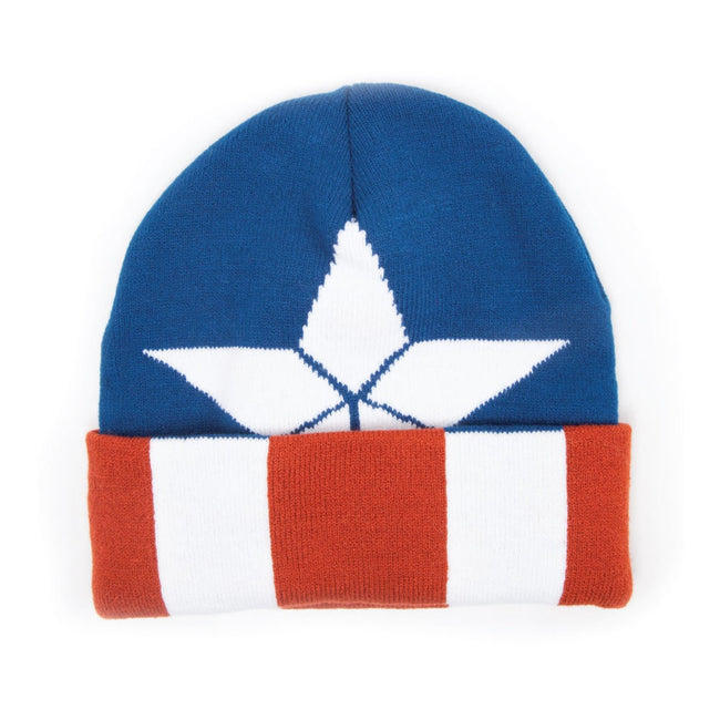 MARVEL COMICS Captain America: Civil War Knitted Cap Shield Logo Pattern Cuffed Beanie, One Size, Multi-colour (KC251006CAP)