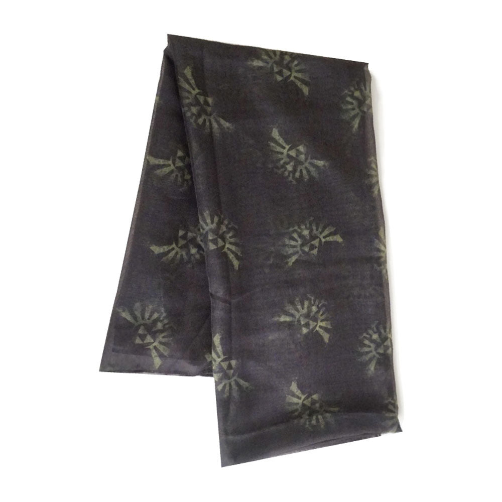 NINTENDO Legend of Zelda Woman's All-over Hylian Royal Crest Emblem Fashion Scarf, One Size, Dark Grey