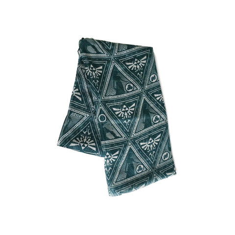 NINTENDO Legend of Zelda Woman's All-over Hylian Shield and Triforce Emblem Fashion Scarf, One Size, Multi-colour