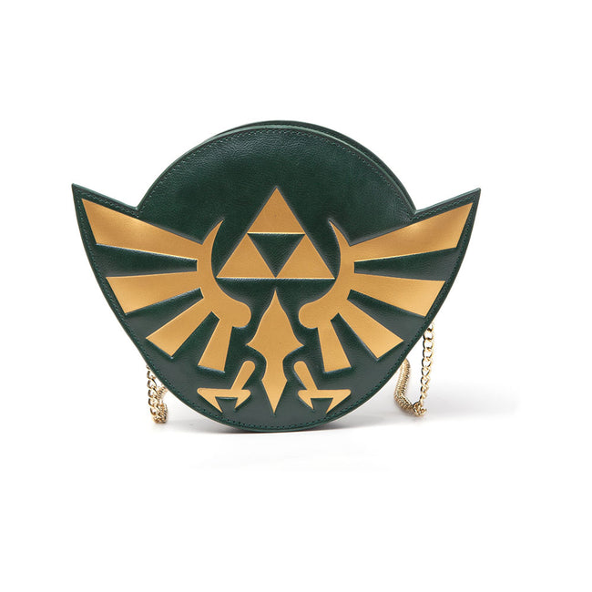 NINTENDO Legend of Zelda Golden Hylian Royal Crest Purse Wallet with Attached Chain, Female, Dark Green (GW140126ZEL)