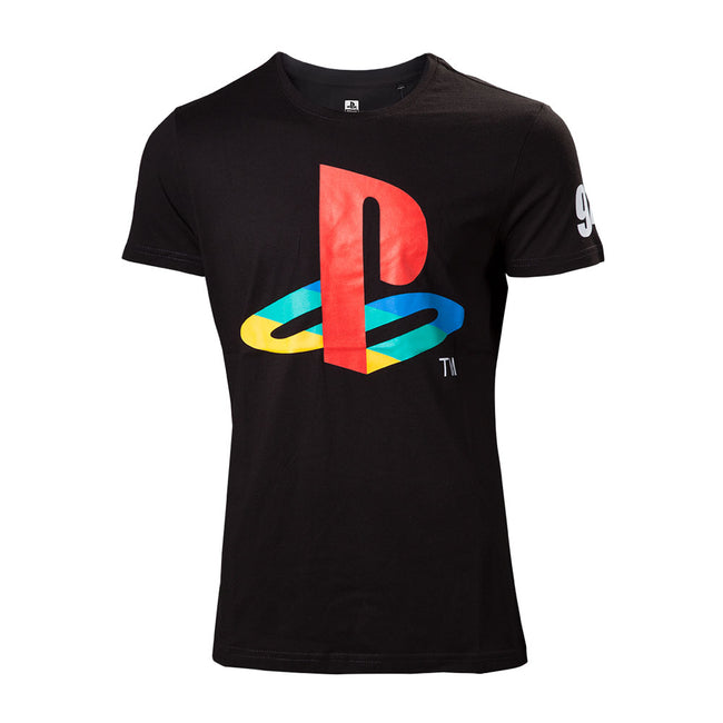SONY PlayStation Men's Classic Logo and Colours T-Shirt, Extra Extra Large, Black (TS420312SNY-XXL)
