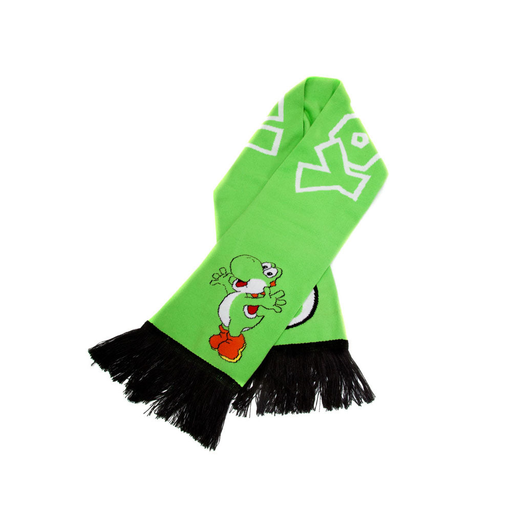 NINTENDO Super Mario Bros. Yoshi Knitted Scarf, One Size, Green/Black