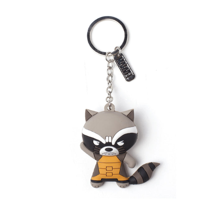 MARVEL COMICS Guardians of the Galaxy Vol.2 Rocket Raccoon Character 3D Pendant Rubber Keychain, One Size, Multi-colour (KE020308GOG)