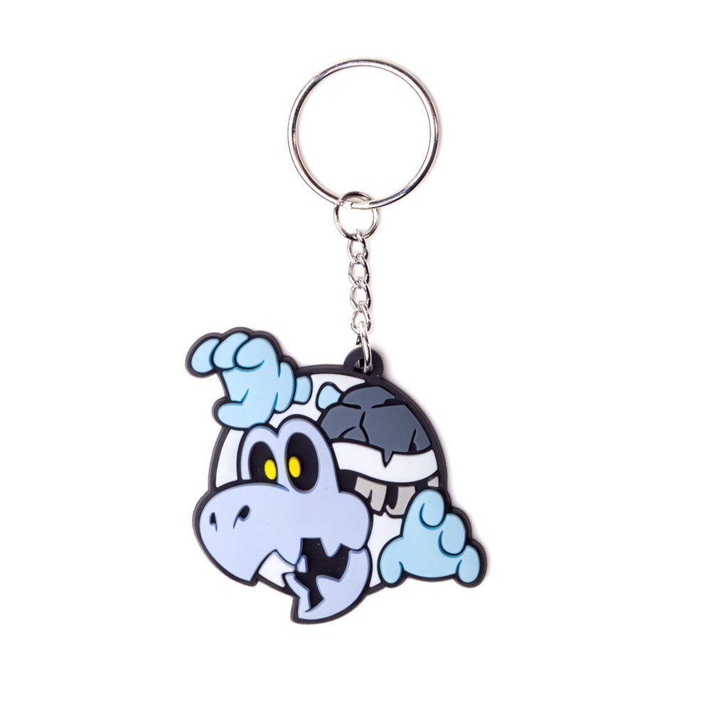 NINTENDO Super Mario Bros. Dry Bones Character Pendant Rubber Keychain, One Size, Grey (KE060909NTN)