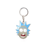 RICK AND MORTY Rick Big Face Pendant Metal Keychain, Blue/Grey (KE081213RMT)