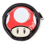 NINTENDO Super Mario Bros. Red Mushroom Shaped Zipped Coin Pouch Purse