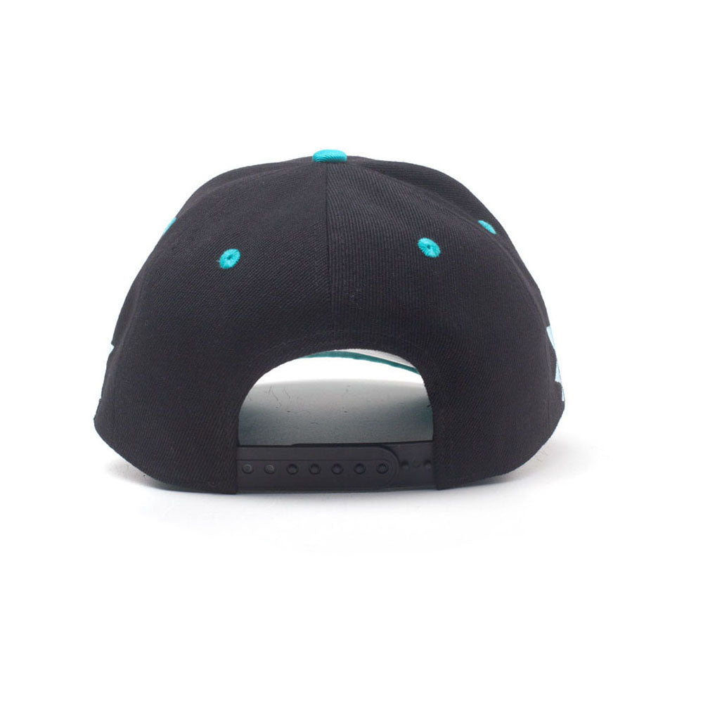 RICK AND MORTY Embroidered Get Schwifty Curved Bill Cap, Black/Turquoise (BA005235RMT)
