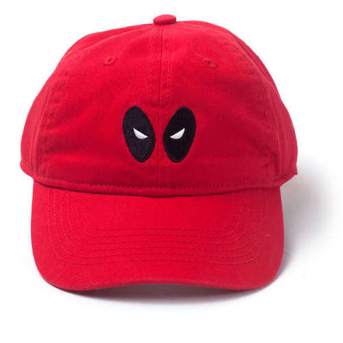Deadpool Embroidered Eyes Stone Washed Denim Cap