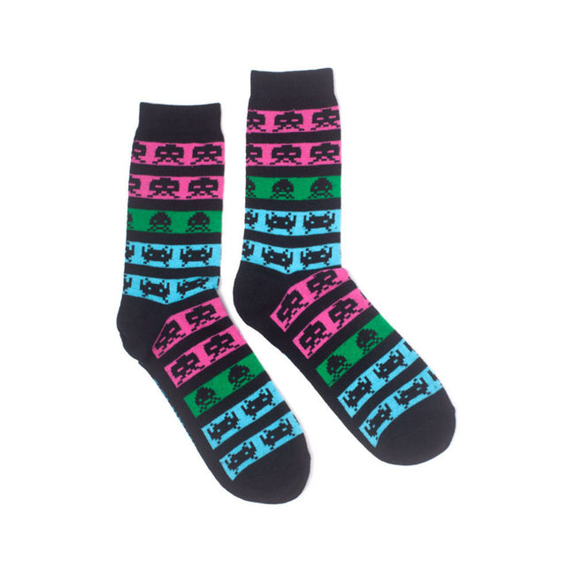 SPACE INVADERS Neon Colours Crew Socks