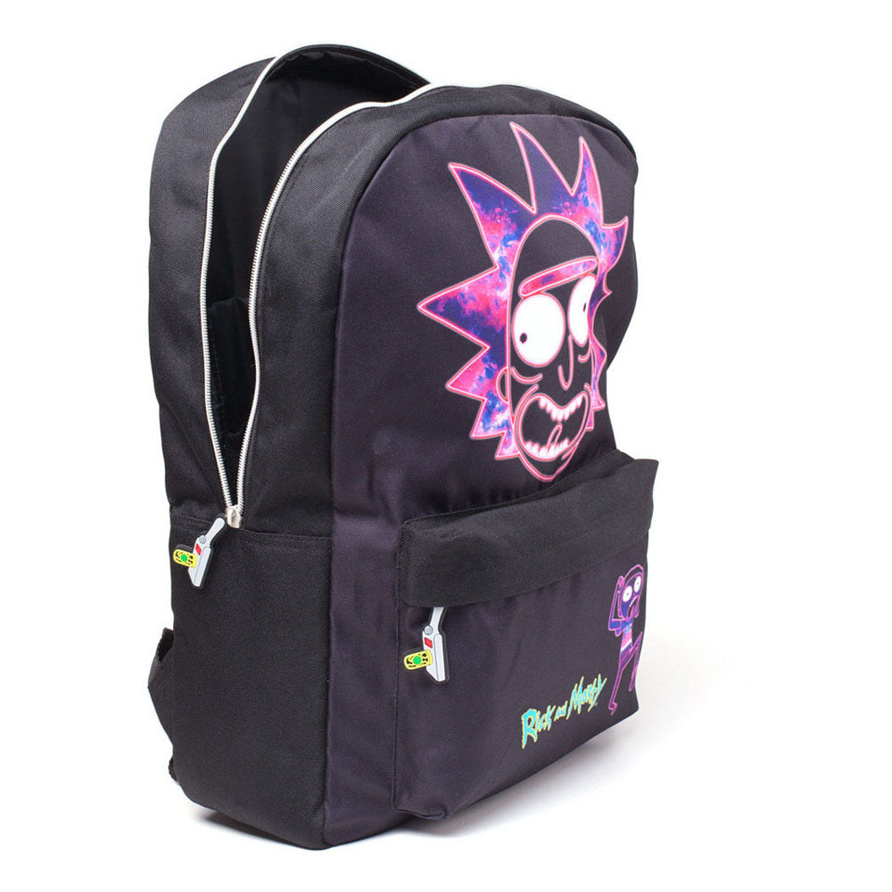 RICK AND MORTY Rick's Neon Face Print Backpack, Black (BP183874RMT)