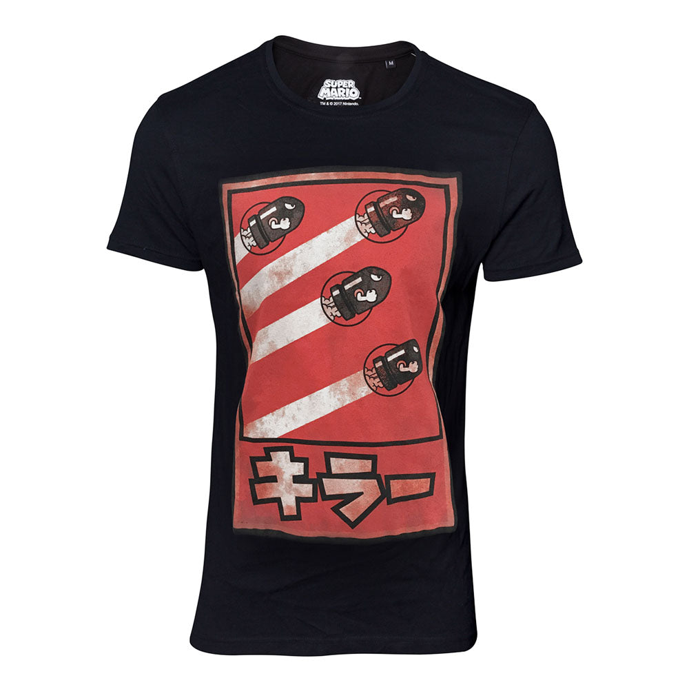 NINTENDO Super Mario Bros. Propaganda Bullets Poster T-Shirt, Male