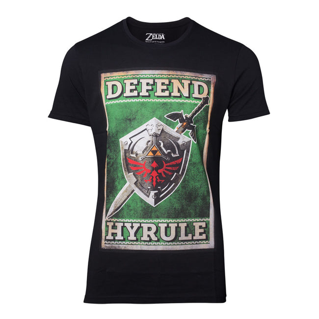 NINTENDO Legend of Zelda Propaganda Defend Hyrule Sword & Shield Poster T-Shirt