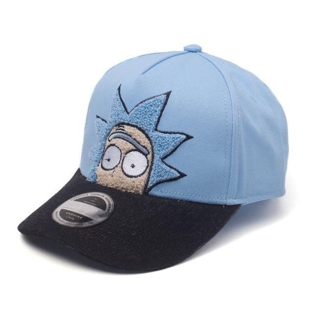 RICK AND MORTY Rick Chenille Embroidered Curved Bill Cap, Blue/Black (BA513854RMT)