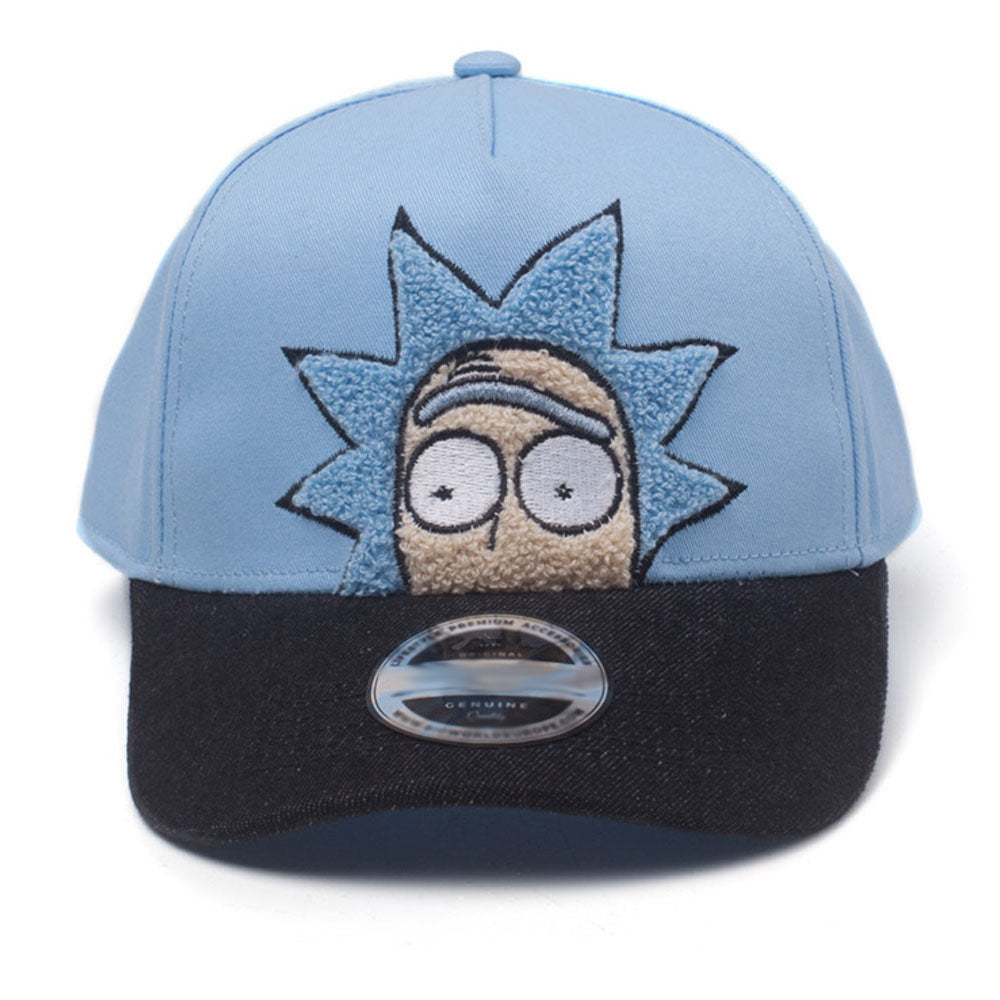 RICK AND MORTY Rick Chenille Embroidered Curved Bill Cap, Blue/Black (BA513854RMT)