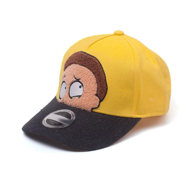 RICK AND MORTY Morty Chenille Embroidered Curved Bill Cap, Yellow/Black (BA518313RMT)