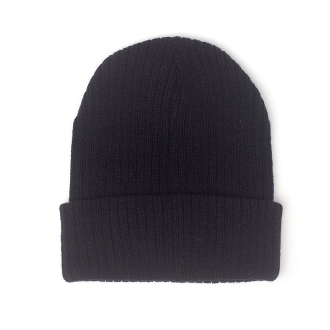 RICK AND MORTY Logo Embroidered Rollup Beanie, Black (KC318158RMT)