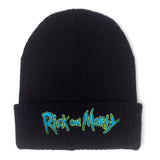 RICK AND MORTY Logo Embroidered Rollup Beanie, Black (KC318158RMT)