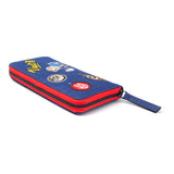 FALLOUT 76 Vault 76 Denim with Embroidered Patches Purse Wallet with All-Around Zip