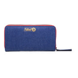 FALLOUT 76 Vault 76 Denim with Embroidered Patches Purse Wallet with All-Around Zip