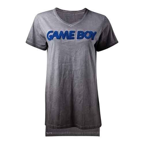 NINTENDO Gameboy 3D Logo Oil Washed fitted T-Shirt