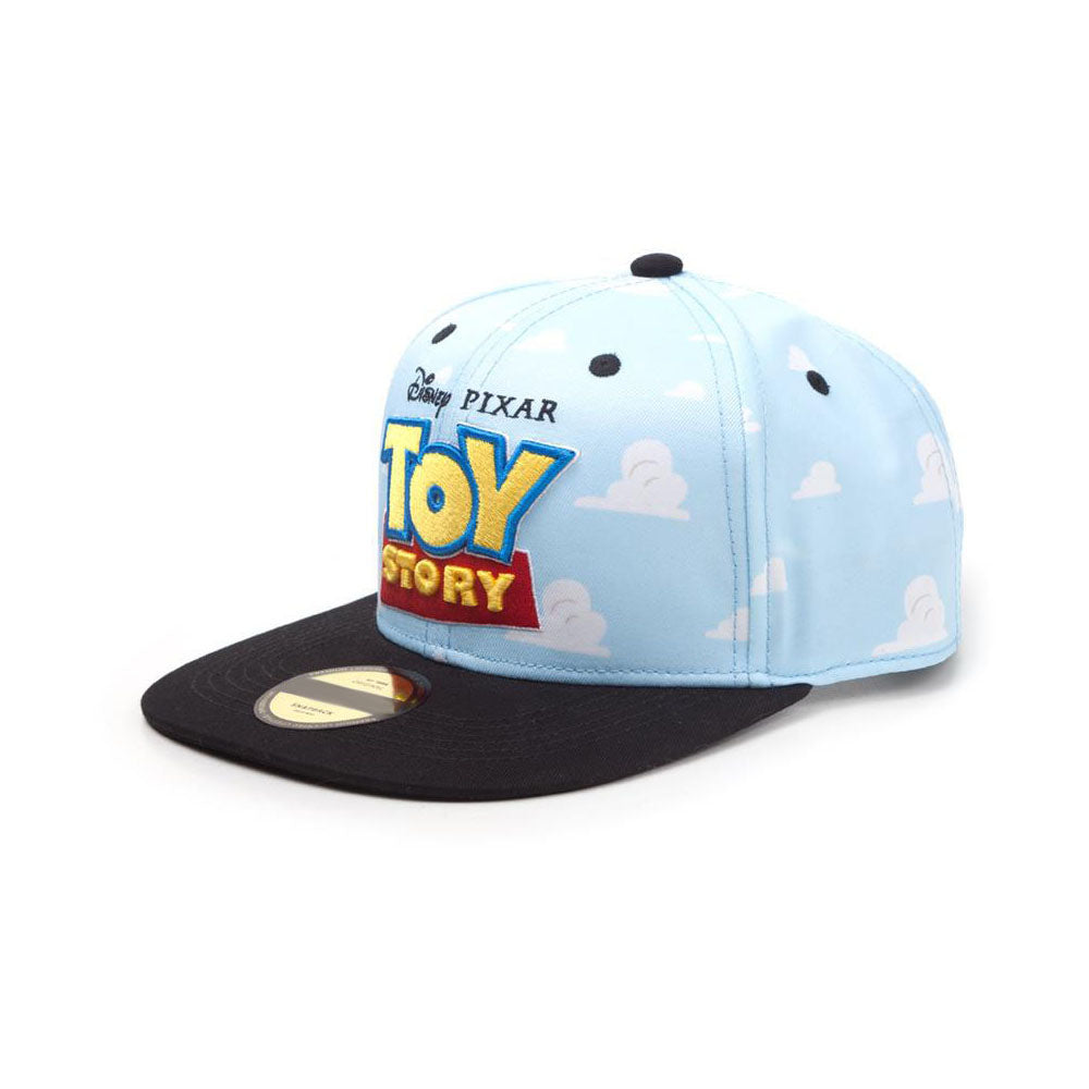 DISNEY Toy Story Embroidered Logo with All-over Clouds Snapback Baseball Cap, Unisex, Blue/Black (SB751882TOY)