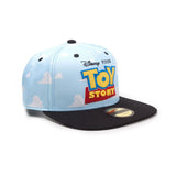 DISNEY Toy Story Embroidered Logo with All-over Clouds Snapback Baseball Cap, Unisex, Blue/Black (SB751882TOY)