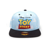 DISNEY Toy Story Embroidered Logo with All-over Clouds Snapback Baseball Cap, Unisex, Blue/Black (SB751882TOY)