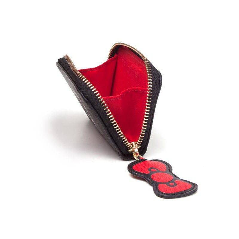 HELLO KITTY Ladies Zip Around Coin Purse, Female, Black/Red