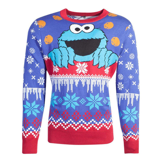 SESAME STREET Cookie Monster Knitted Christmas Sweater