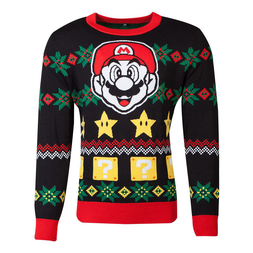 NINTENDO Super Mario Bros. Mario & Stars Knitted Christmas Sweater