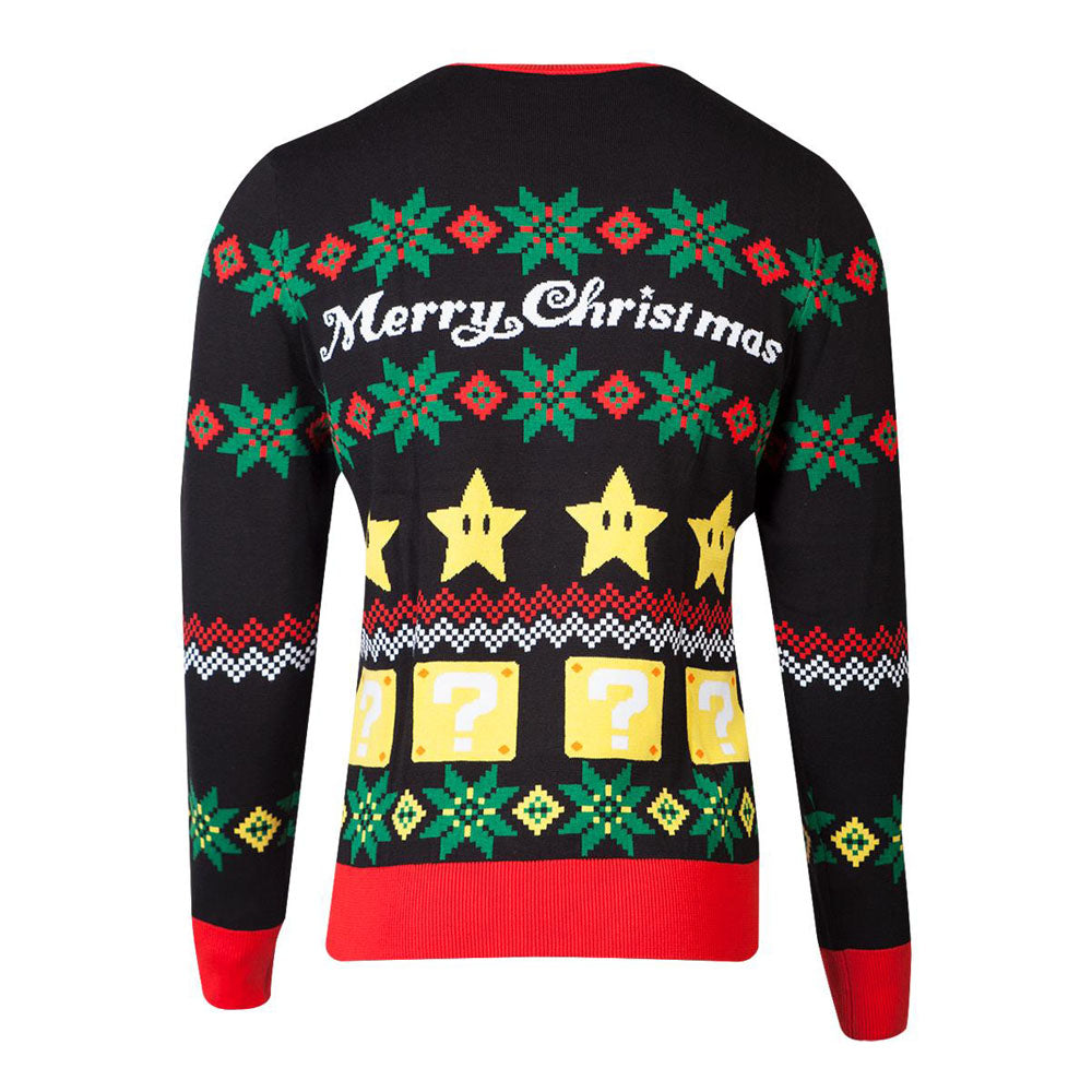 NINTENDO Super Mario Bros. Mario & Stars Knitted Christmas Sweater