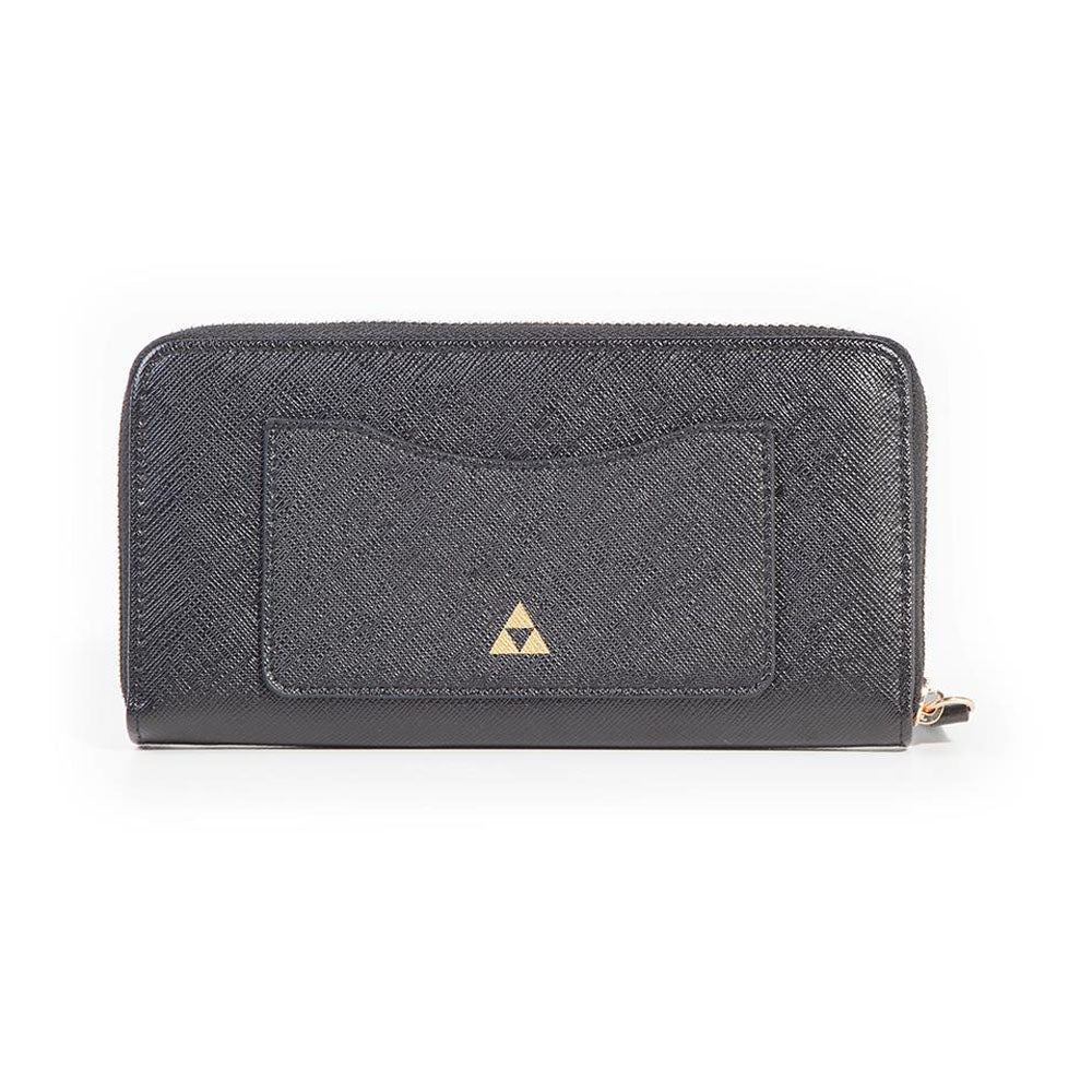 NINTENDO Legend of Zelda Hyrule Royal Crest with Stripe Pattern All-round Zipper Purse Wallet, Female, Black/White