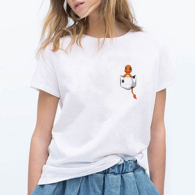Women T Shirts Pokemon Puma Pika