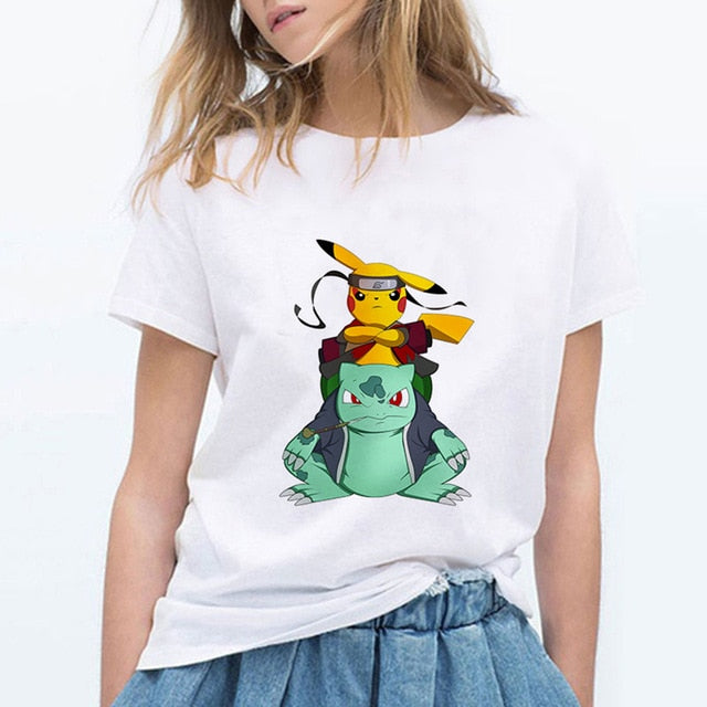 Women T Shirts Pokemon Puma Pika