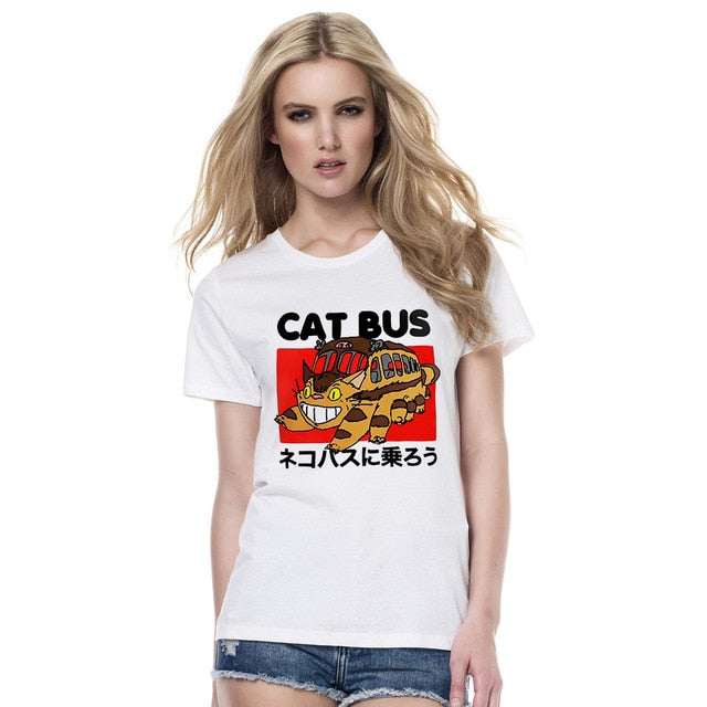 Studio Ghibli Neighbour Totoro Ride The Cat Bus  Tee