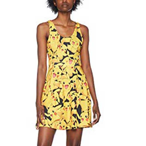 All-over Pikachu Printed Sleeveless Dress